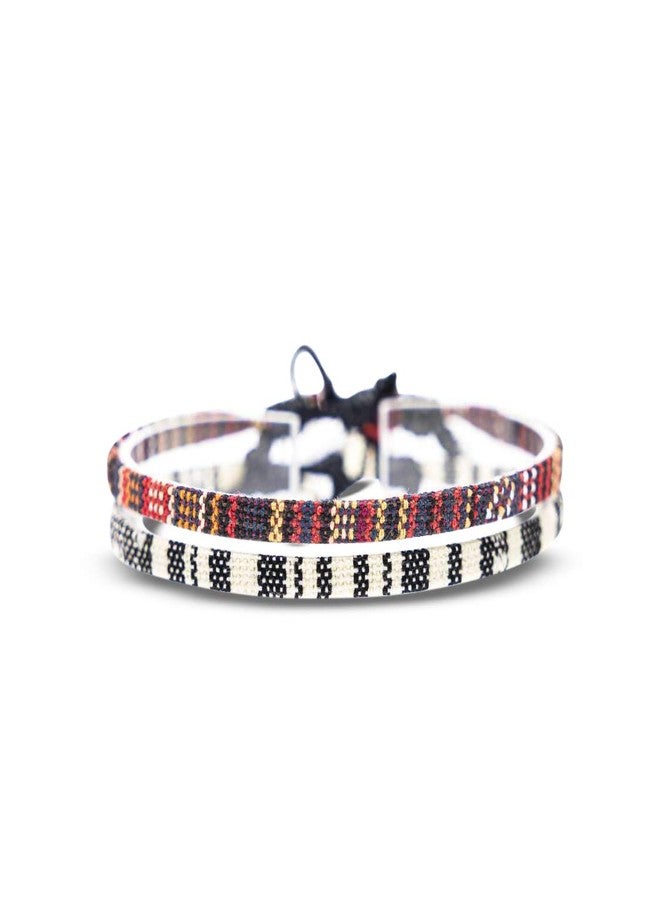 Made by Nami 2 Pcs Surfer Anklet Set Waterproof and Adjustable Braided Anklets for Women and Men Boho Ankle Bracelet Set of 2 for Ethnic Hippie Style (White & Brown) - Image 1